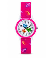Kelebek Desenli Pembe Kız Çocuk Kol Saati Analog Saat ST-304418
