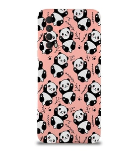 Huawei P Smart 2021 Uyumlu Lansman Kılıf Panda Tasarımlı İçi Kadife Kapak-Pembe (Şeffaf)