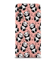 Huawei P Smart 2021 Uyumlu Lansman Kılıf Panda Tasarımlı İçi Kadife Kapak-Pembe (Şeffaf)