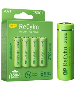 GP RECYKO AA 2600 MAH ŞARJLI 4LÜ PİL GP270AAHCE-2EB4 (GPRHC272E001) (4767)