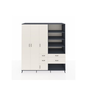Kronos Dolap 14 Raflı 4 Çekmeceli 4 Kapaklı 220x59x243 Antrasit-Aytaşı/Aytaşı