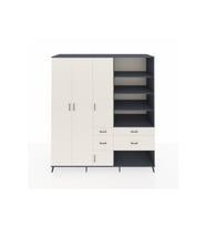 Kronos Dolap 14 Raflı 4 Çekmeceli 4 Kapaklı 220x59x243 Antrasit-Aytaşı/Aytaşı