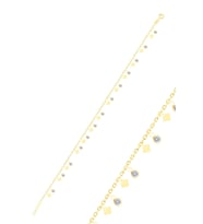 Gümüş altın yaldızlı zirkon taşlı dilim pullu halhal SGTL10546GOLD