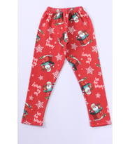 KIZ ÇOCUK YILBAŞI TAYT NOEL BABA BASKILI E31 (Kırmızı)