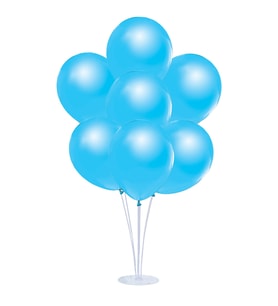 Balon Standlı, 7 Adet - Metalik Mavi Balon (STD)
