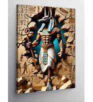 Kanvas Tablo Antik Mısır Tanrısı Anubis Kabartması
