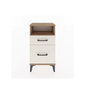 Arges Komodin Tek Raflı 2 Çekmeceli 44x30x80 Çam-Aytaşı