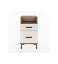 Arges Komodin Tek Raflı 2 Çekmeceli 44x30x80 Çam-Aytaşı