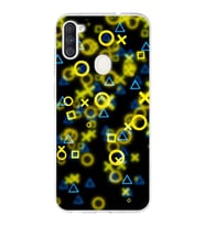 Samsung Galaxy A11  Uyumlu Kapak Semboller Tasarımlı Şeffaf Silikon Kılıf