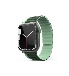 Apple Watch 42mm Mo-wb1 Çift Renk Mıknatıslı Silikon Kordon (saat Değildir) - Koyu Yeşil-açık Yeşil
