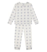 Organik Krem Uzun Kollu Kız Çocuk Pijama Takımı