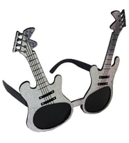 Gümüş Renk Gitar Şekilli Parti Gözlüğü