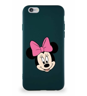 Apple iPhone 6 Soft Premier Kapak Minnie Mouse-C Tasarımlı Silikon Kılıf - Yeşil (Şeffaf)