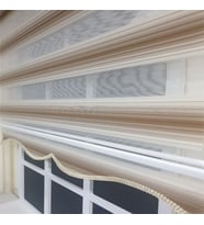 StorBurada Zebra Stor Plise Renk Geçişli Açık Kahve Etek Dilimli STB 483