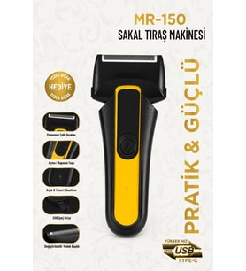 Jasper Mr-150 Sarı Şarjlı Yedek Başlıklı Sakal Tıraş Makinesi Erkek Kişisel Bakım Sinekkaydı Tıraş