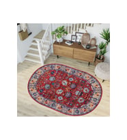 Eliana Home Baskılı, Yıkanabilir Kaymaz Taban Oval Halı TYC00515951883 100x150 cm (Kırmızı)