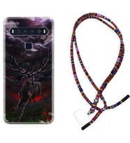 TCL 10L 10 Plus 10SE 20E 20SE 30 L7 Kılıf Boyun Asklı Rasta Silikon Dark Deer 1786