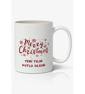 Yılbaşı Temalı Kupa Bardak Baskılı Kahve Kupa Bardak Model 9