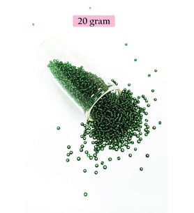Dökme Cam Kum Boncuk (11/0) 2 mm - 20 Gram - Şefaf Koyu Yeşil - BNC002
