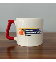 Kişiye Özel Elektirik Mühendisi Baskılı Kırmızı Kulplu D Kupa (Beyaz)