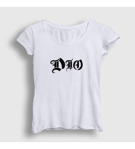 Presmono Kadın Beyaz Logo Ronnie James Dio T-Shirt 143222tt (Beyaz)