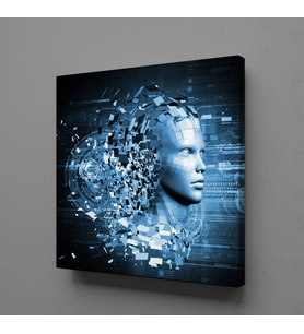 MAVİ ROBOT KANVAS TABLO 190x190cm