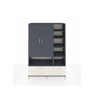 Hyperion Dolap 10 Raflı 4 Çekmeceli 2 Kapaklı 132x44x195 Antrasit-Antrasit/Aytaşı
