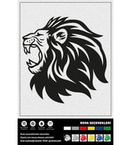 KÜKREYEN ASLAN STICKER 30 x 30 cm (Siyah)