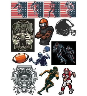 Amerikan Futbolu Sticker Set 15 Parça Telefon, Tablet, Defter, Laptop Sticker
