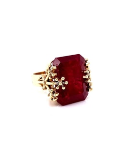 14k Altın Cultivate Ruby Taşlı Yüzük