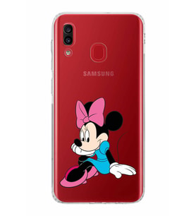 Samsung Galaxy A30  Kamera Korumalı  Kapak Minnie Mouse Tasarımlı  Şeffaf Kılıf