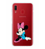 Samsung Galaxy A30  Kamera Korumalı  Kapak Minnie Mouse Tasarımlı  Şeffaf Kılıf