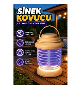 Taşıma Askılı Çift Renk LED Sinek Kovucu Lamba – Kompakt ve Taşınabilir