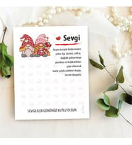 Takı Kartı - 14 Şubat Sevgililer Günü Tasarım - Şans Bilekliği, Anahtalık, Toka, Takı, İnci Küpe Kartı
