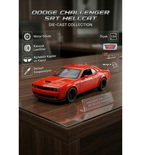 Motor Max 1:24 Ölçek 2018 Dodge Challenger SRT Hellcat Widebody Diecast Model Araba - Kırmızı