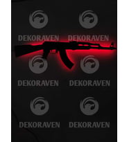 Ak-47 Led Işıklı Tablo (Kırmızı)