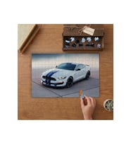 Spor Araba - Beyaz Araba Tasarımı 240 parça Ahşap Puzzle Ahşap Kutuda MP01039