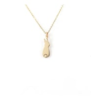 Kişiye Özel 925 Ayar Gümüş Minimal Tavşan Kolye (Gold)