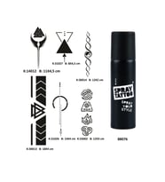 Şerit Sırt Bacak Spray Tattoo Geçici Dövme Seti Dark Sprey Dövme Kiti