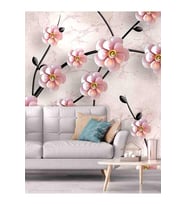 Dreamwall 3D Küçük Çiçekler Desenli Silinebilir Sağlıklı Tekstil Duvar Kağıdı (Çok Renkli)