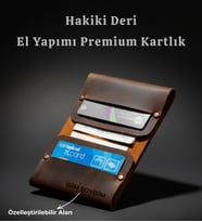Koof Craft Skul Hakiki Deri Kartlık Cüzdan – Bitkisel Tabaklanmış Crazy Horse Deri, El Yapımı Minimal Kartlık, İnce Slim Unisex Deri Cüzdan (Taba - Kahverengi)