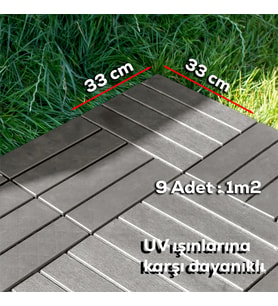 Porsima 1177 Bahçe Balkon Teras Banyo Paspası 9lu Zemin Karosu Latte