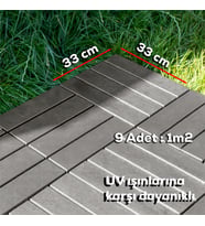 Porsima 1177 Bahçe Balkon Teras Banyo Paspası 9lu Zemin Karosu Latte