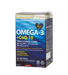 Nutraxin Vitals Omega-3 + Co-Q10 60 Softgel