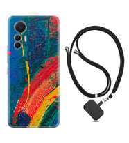 Xiaomi 12 Lite Kılıf Silikon Boyun Askılı İpli Desenli Silikon Ressam Sulu Boya 1600