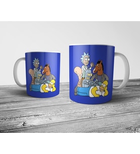 Pixxa Rick and Morty, Bojack Horseman, Futurama, Simpsons Kupa Bardak Model 1