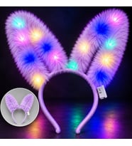 3 Modlu LED Işıklı Peluş Tavşan Kulağı Lila Renk