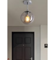 Axon Tekli Camlı Plafonyer - Modern Tekli Camlı Plofonyer (Krom)