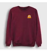 Presmono Unisex Bordo Clyde Pac Man Pacman Sweatshirt 310510tt (Bordo)