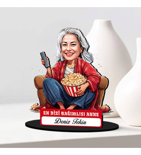 Anneler Günü Hediyesi Dizi Bağımlısı Anne Karikatürlü Biblo